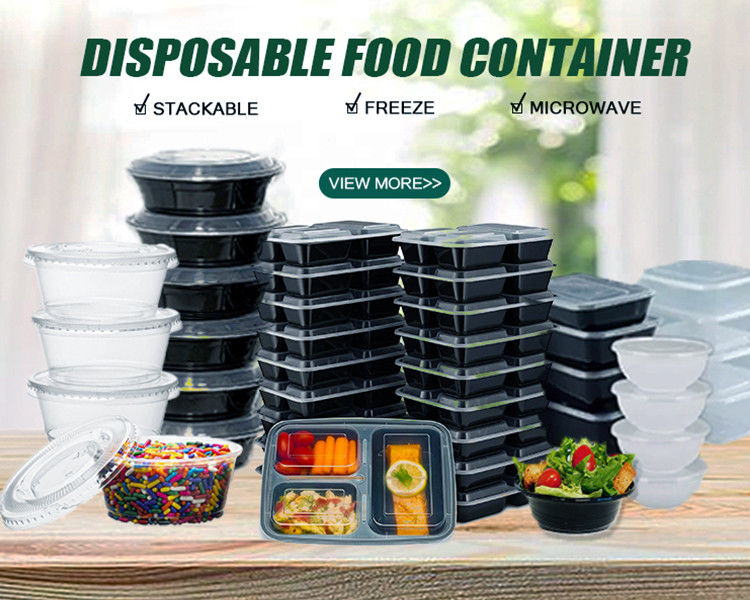 Özel öğle yemeği tek kullanımlık plastik yiyecek kapları 2 ila 8 bölümde bulunur