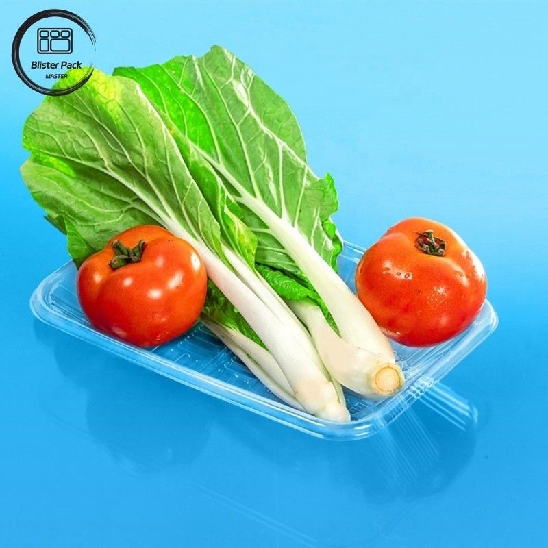 Süpermarket sınıfı taze ürünler meyve sebze ve et için kabarcık ambalaj tepsisi