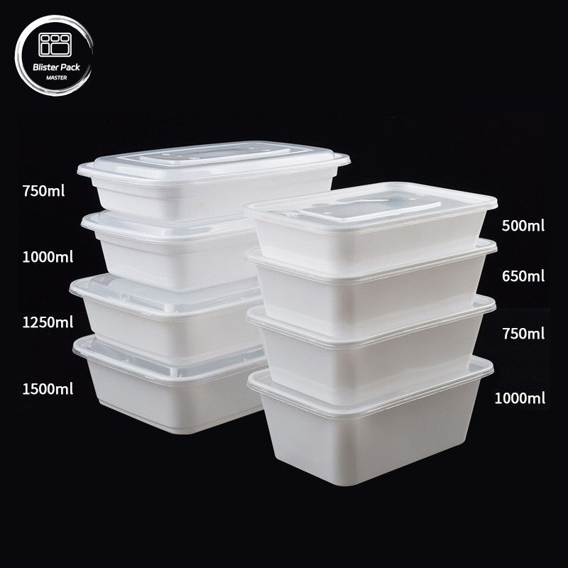 Mikrodalga PP Tek kullanımlık Plastik Bento Kutusu Kapaklı Clea Multi-Size 500ml To 1500ml