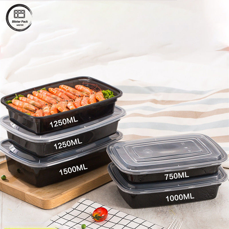 Mikrodalga PP Tek kullanımlık Plastik Bento Kutusu Kapaklı Clea Multi-Size 500ml To 1500ml