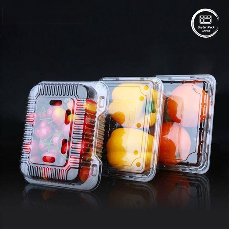 OEM/ODM Clamshell Tek kullanımlık meyve tepsisi ve sebze kapları Gıda kalitesi açık PET plastik
