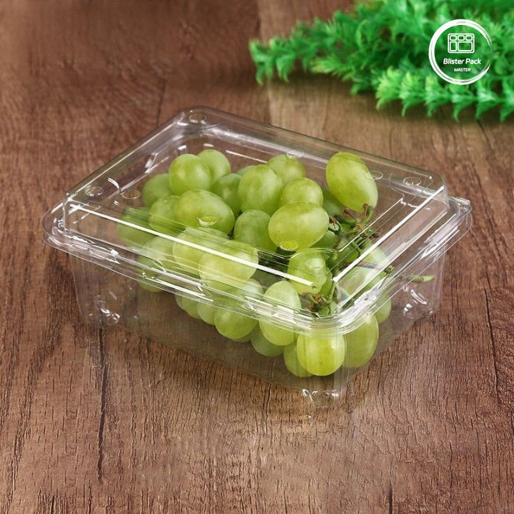 OEM/ODM Clamshell Tek kullanımlık meyve tepsisi ve sebze kapları Gıda kalitesi açık PET plastik