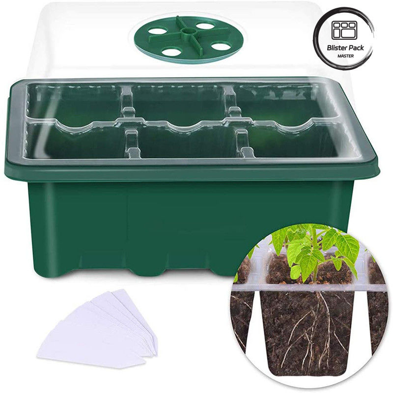 Çok fonksiyonel Kapalı Bahçe Bebeklik Kutusu Plastik Tohumlu Tepsiler / 6 Hücre Tohumlu Tepsiler