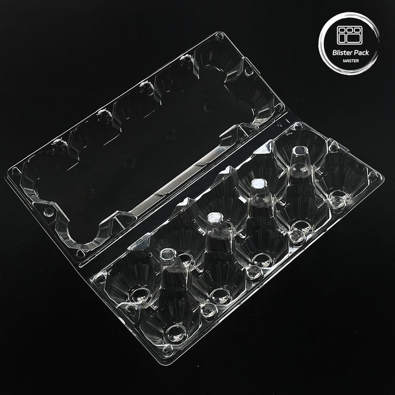 15 Slot Açık Tek kullanımlık Plastik Yumurta Blister Tepsisi Özel Tasarımlı 0.25mm ~ 1.0mm Kalınlığı