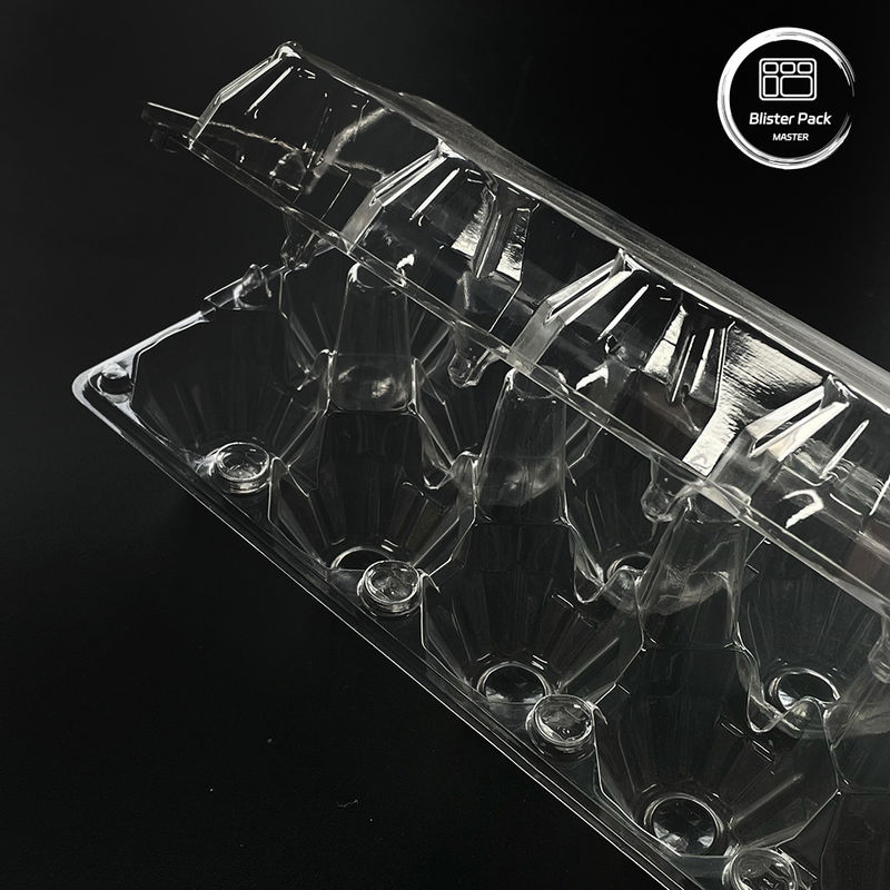 15 Slot Açık Tek kullanımlık Plastik Yumurta Blister Tepsisi Özel Tasarımlı 0.25mm ~ 1.0mm Kalınlığı