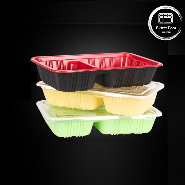 Ekoloji dostu 3 bölme Bento Kutusu Tek kullanımlık PP Plastik Mikrodalga ve Buzdolabı Kasası