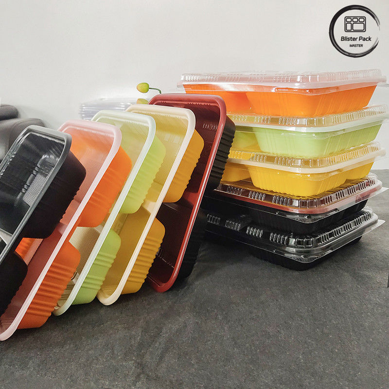 Ekoloji dostu 3 bölme Bento Kutusu Tek kullanımlık PP Plastik Mikrodalga ve Buzdolabı Kasası