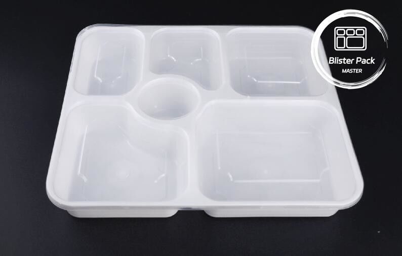 2, 3, 4, 6 bölümlü mikrodalga plastik paketler Siyah dikdörtgen tek kullanımlık yemek kapları