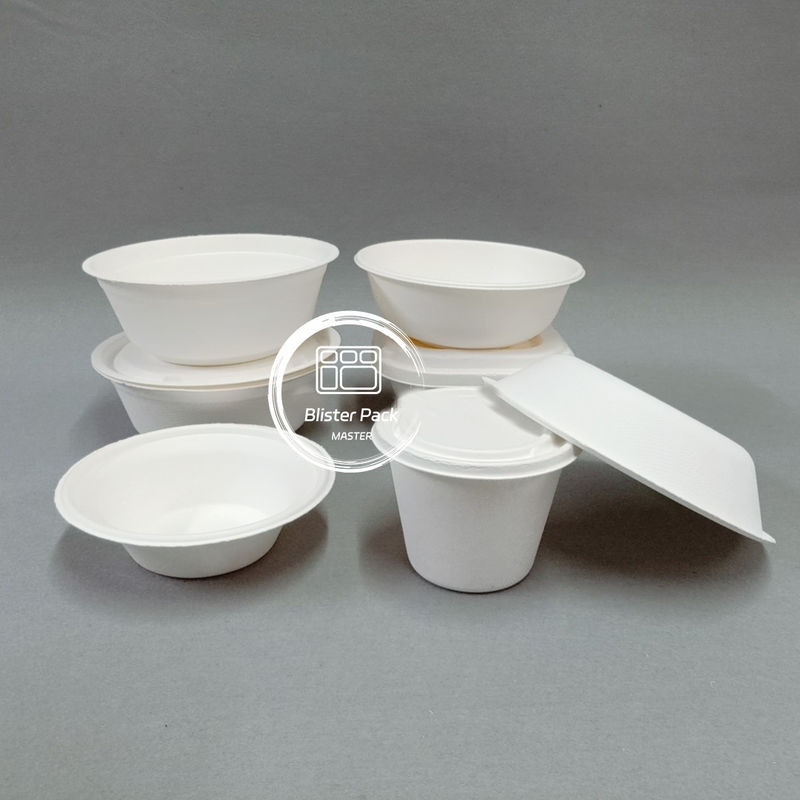 PFAS içermeyen Biyodegradable Sugarcane Bagasse Bowls Tek kullanımlık Çorba ve Salata Bowls 8oz ila 32oz