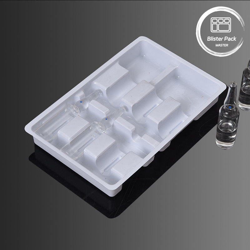 6 Enjeksiyon için tıbbi vakum şeklinde plastik tepsiler 5 ml ve 10 ml şişeler için kabarcık ambalajı