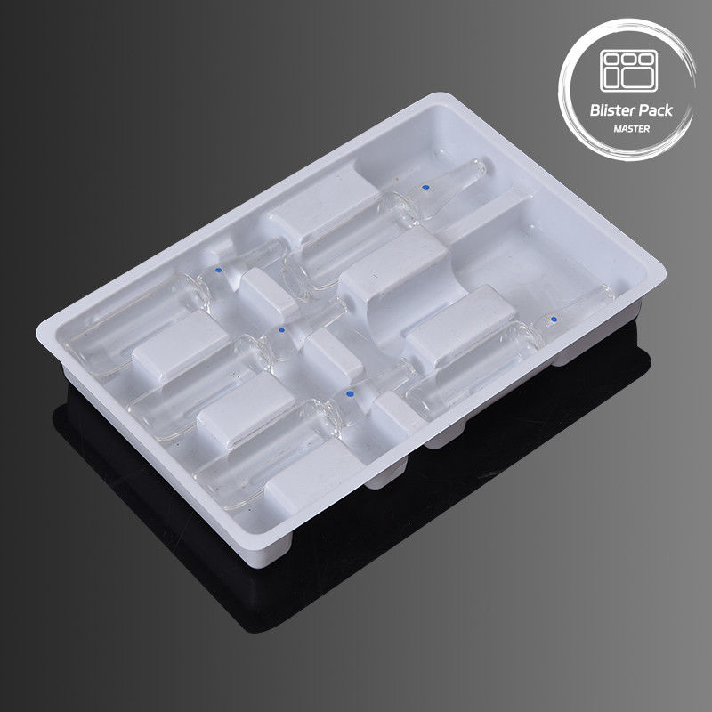 6 Enjeksiyon için tıbbi vakum şeklinde plastik tepsiler 5 ml ve 10 ml şişeler için kabarcık ambalajı
