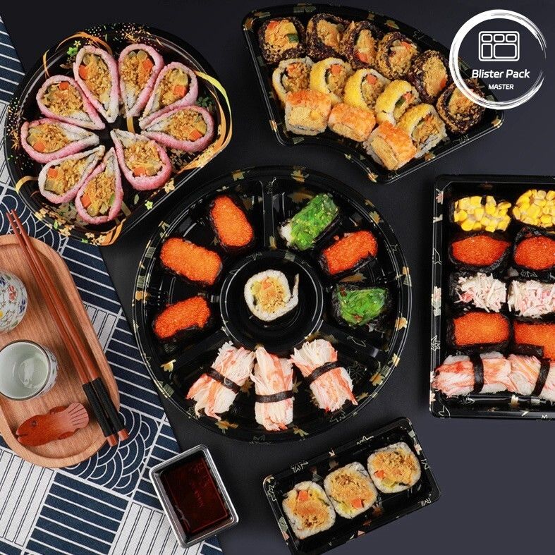 Blister Salata Kutusu Alışverişli ve Çevre Dostu Plastik Sushi Konteyneri