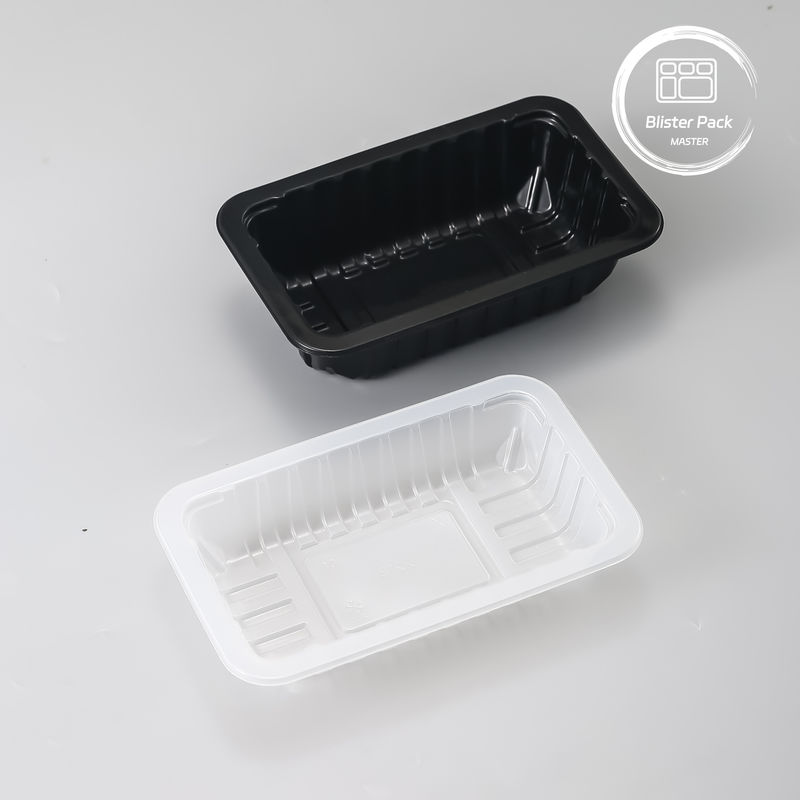 Özel PP gıda vakum şekilli ambalaj tepsileri logo ile tek kullanımlık plastik servis tepsileri