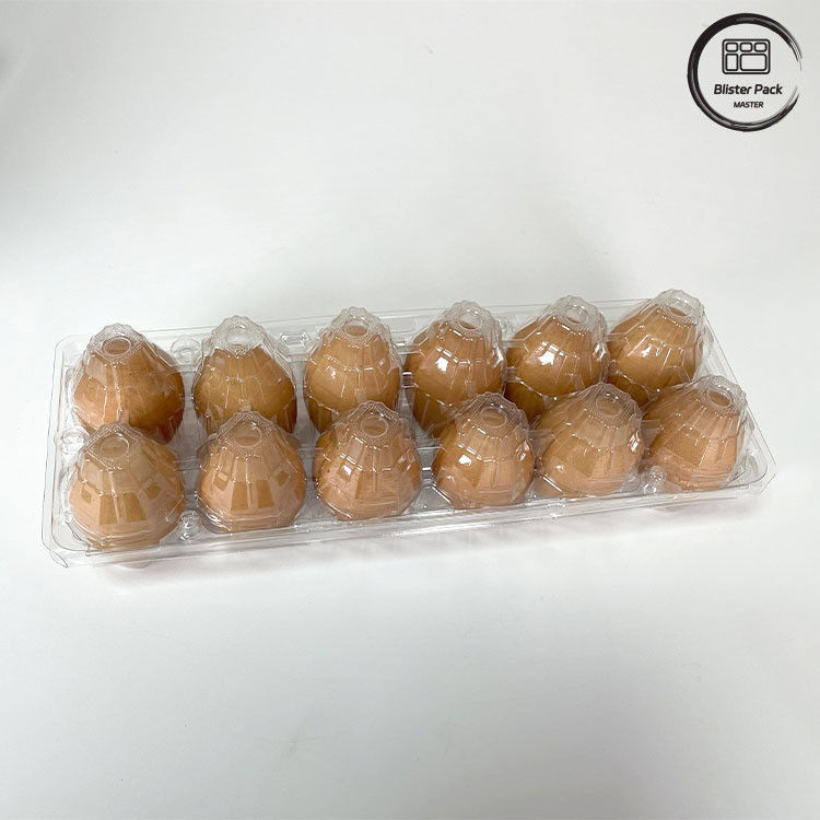 12 Sayı Tekrardan Kullanılabilir Tavuk Yumurta Plastik Blister Tepsisi Depolama ve Taşıma için Termoforming Tepsisi