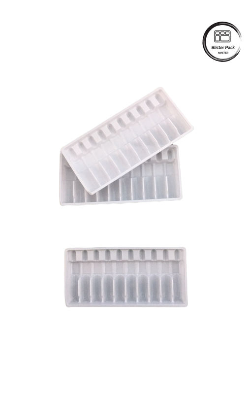 Özel Vacuum Formed Plastik Ampoule Tavası, Beyaz İlaç Şişesi 10ml Şişeler için Blister Ambalajı