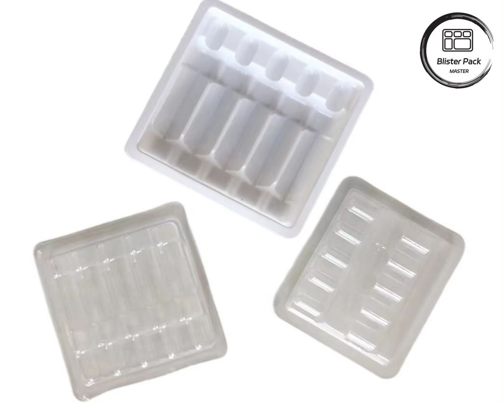 OEM & ODM PET Vakum Oluşturma Blister Plastik Tepsisi, Ampuller ve Şişeler için Özel İç Paketleme