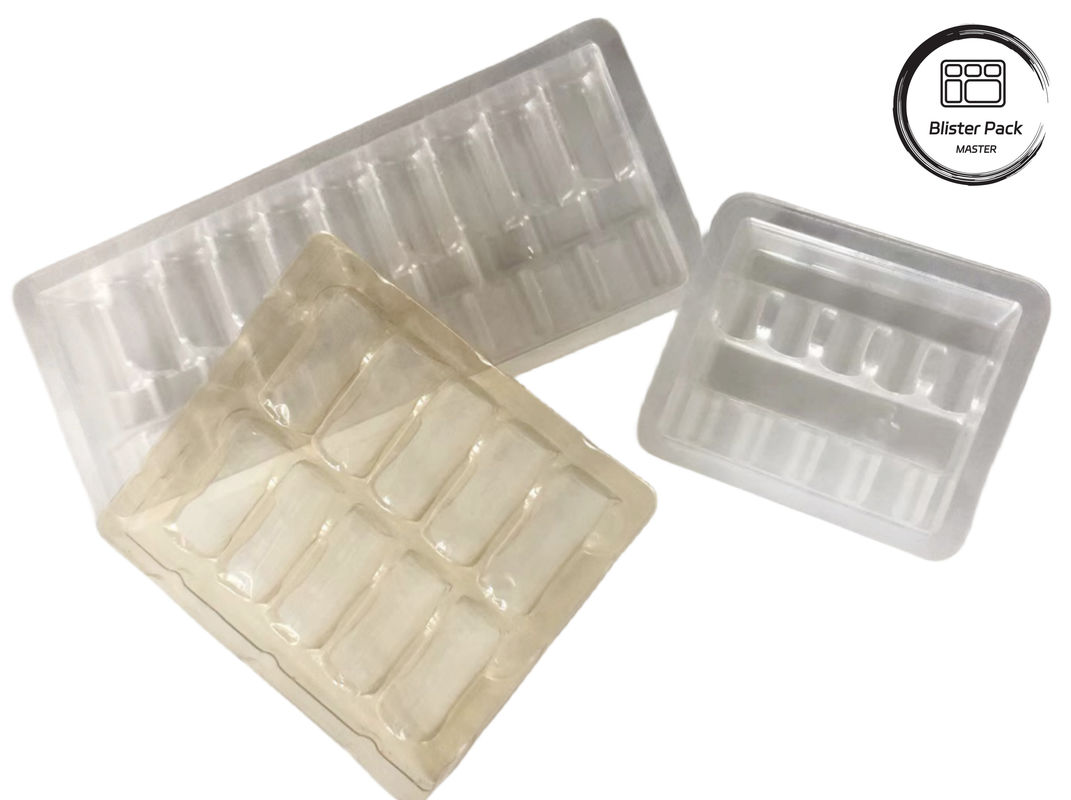 OEM & ODM PET Vakum Oluşturma Blister Plastik Tepsisi, Ampuller ve Şişeler için Özel İç Paketleme