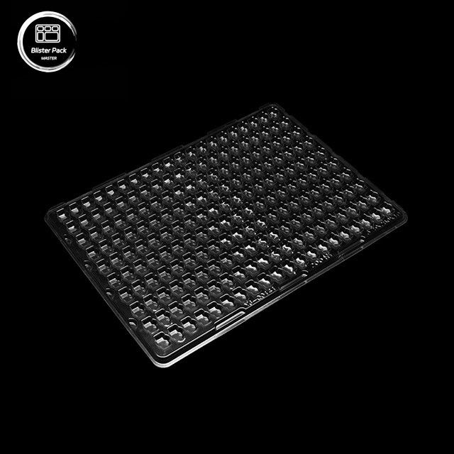 Küçük Elektronik Bileşenler İçin PET 200-Grid Vakum Tepsisi, Anti-Statik Özel Paketleme