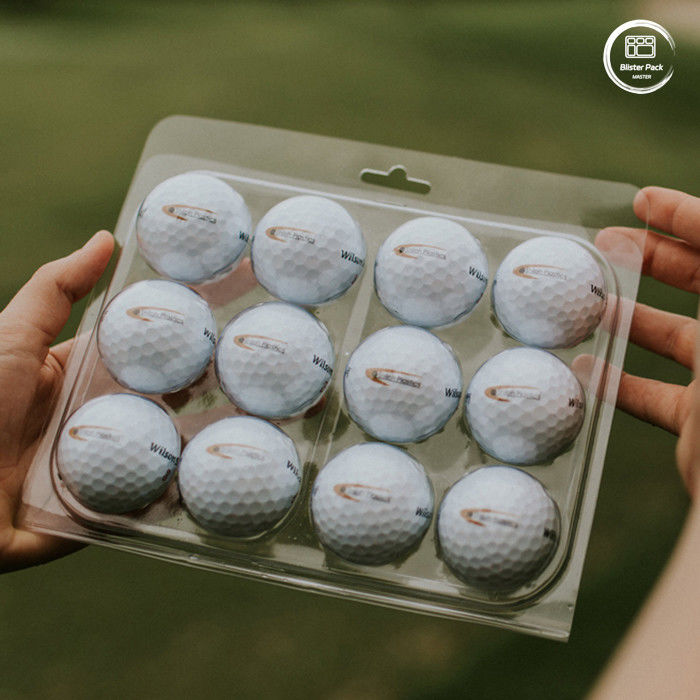 Golf topları için özel 12 açık plastik kabarcık kaplama ambalajı, toptan gösterim ambalajı